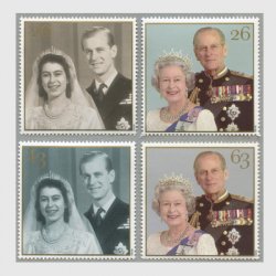 イギリス 1997年エリザベス女王金婚式４種