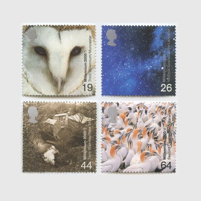 イギリス 2000年千年紀13次天空高く４種 - 日本切手・外国切手の販売・趣味の切手専門店マルメイト