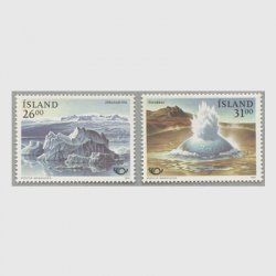 アイスランド 1991年氷河湖と間欠泉２種