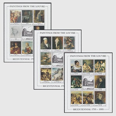 ルーブル美術館200周年・記念発行シート21種 - 日本切手・外国切手の 
