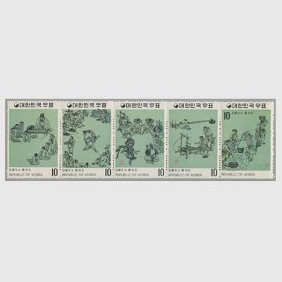 新品入荷 韓国 1971年第2次名画シリーズ第3集5種連刷 - 日本切手・外国 コレクション