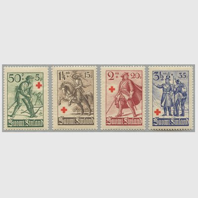 フィンランド 1940年赤十字切手４種 - 日本切手・外国切手の販売・趣味