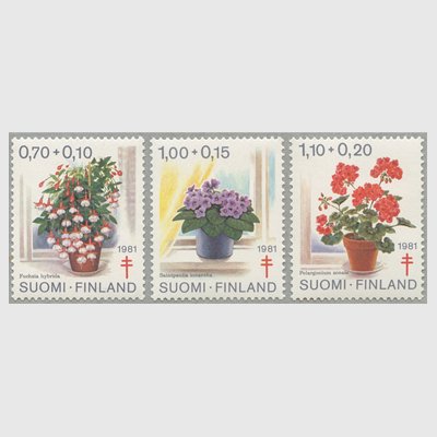 フィンランド 1981年複十字切手 花３種 日本切手 外国切手の販売 趣味の切手専門店マルメイト