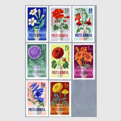 ルーマニア 1964年花瓶の花8種 - 日本切手・外国切手の販売・趣味