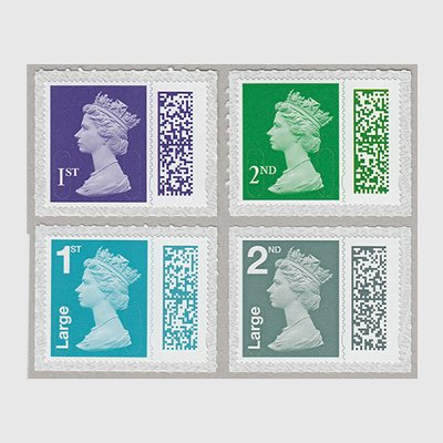イギリス 2022年普通切手・バーコード付４種（2/1発行) - 日本切手 