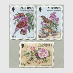 オルダニー島 1997年花と訪れる生き物３種