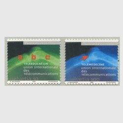 スイス 1999年国際電気通信連合（ITU）用切手２種