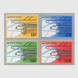 韓国 2002年普通切手 逓送手段4種