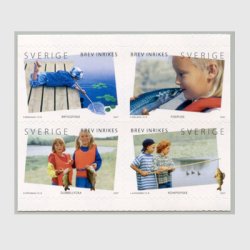 スウェーデン 2007年釣りする子供４種連刷