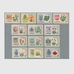 カナダ 1964年花と紋章13種