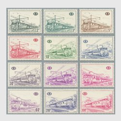 ベルギー 1968年鉄道切手12種