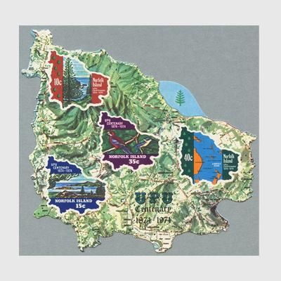 ノーフォーク島 1974年ノーフォーク島の地図・小型シート - 趣味
