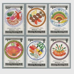 香港 1990年世界の料理6種 ※少シミ
