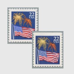 アメリカ 1987年星条旗と花火