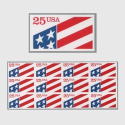 アメリカ 1990年星条旗25c