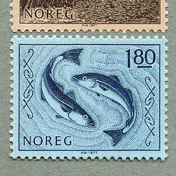 ノルウェー 1977年魚と釣り針など2種