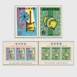 外国切手： 韓国切手「ヒンジレスリーフに整理済切手・2次名画