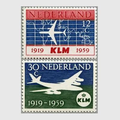 オランダ 1959年klmオランダ航空40年2種 日本切手 外国切手の販売 趣味の切手専門店マルメイト