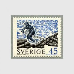 スウェーデン 1970年丸太運び