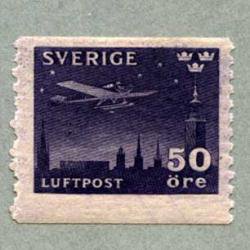 スウェーデン 1930年ストックホルム上空を飛ぶ飛行機2種