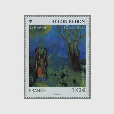 フランス 2011年美術切手 オディロン・ルドン「仏陀」 - 日本切手