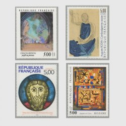 フランス 1990年美術切手4種