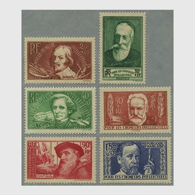フランス 1936-37年失業知識人支援6種 - 日本切手・外国切手の販売・趣味の切手専門店マルメイト