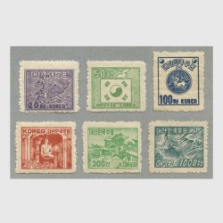 韓国 1952年第4次普通切手第II版6種