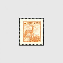 韓国 1956年薄紙普通切手・500hwニホンジカ