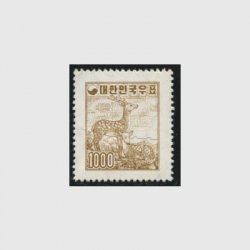 韓国 1957年ジグザグすかし普通切手1000hw(軽折れ)