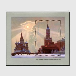 ソ連 1987年モスクワの赤の広場を照らす陽 小型シート