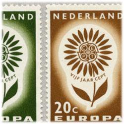 オランダ 1964年ヨーロッパ切手2種