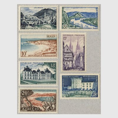 フランス 1954年観光切手7種 - 日本切手・外国切手の販売・趣味の切手