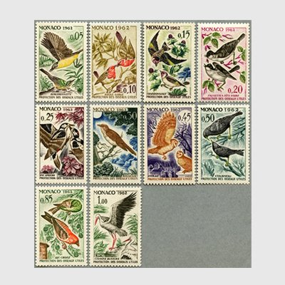 モナコ 1962年鳥10種 - 日本切手・外国切手の販売・趣味の切手専門店