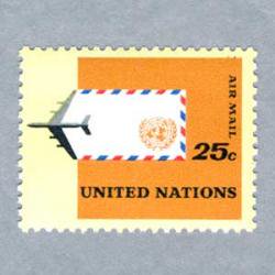 国連 1969年航空切手黄色いエアメール - 日本切手・外国切手の販売 