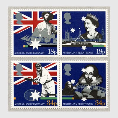 イギリス 1988年オーストラリア建国200年4種 - 日本切手・外国切手の販売・趣味の切手専門店マルメイト