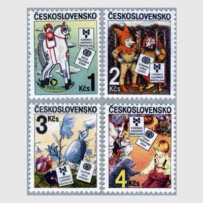 チェコスロバキア 1985年子供の本のイラスト博覧会4種 日本切手 外国切手の販売 趣味の切手専門店マルメイト