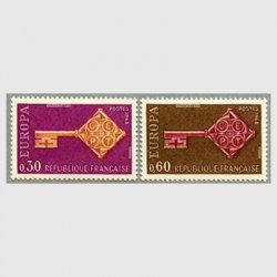 フランス 1968年ヨーロッパ切手2種
