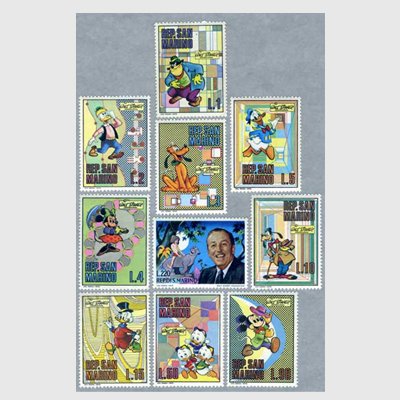 サンマリノ 1970年Walt Disneyとキャラクター10種 ※少難品 - 日本切手