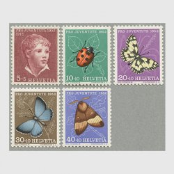 スイス 1952年ナナホシテントウなど5種