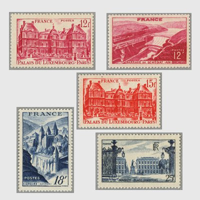 フランス 1948年観光切手5種 - 日本切手・外国切手の販売・趣味の切手 