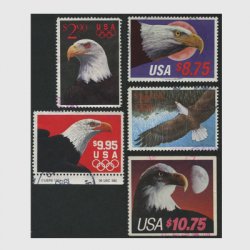 アメリカ高額切手使用済５種セット