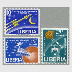 リベリア 1963年平和のための宇宙開発3種