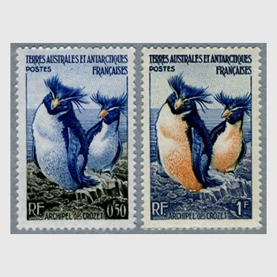 仏領南極 1956年ロックホッパーペンギン2種 日本切手 外国切手の販売 趣味の切手専門店マルメイト