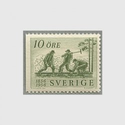 スウェーデン 1956年線路を敷く人