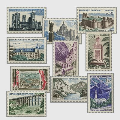 フランス 1960年観光切手10種 - 日本切手・外国切手の販売・趣味の切手 