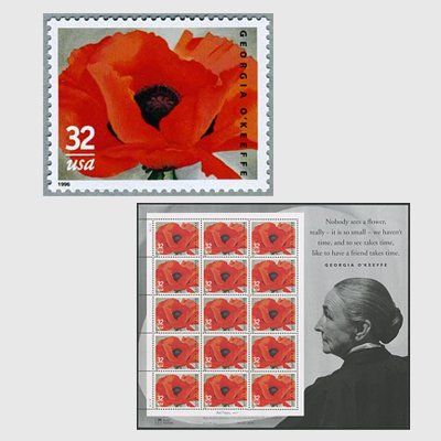 アメリカ 1996年G・オキーフの絵 - 日本切手・外国切手の販売・趣味の