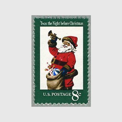 アメリカ 1972年クリスマスラッパを持つサンタクロース - 日本切手・外国切手の販売・趣味の切手専門店マルメイト