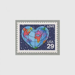アメリカ 1991年愛の切手ハートの地球