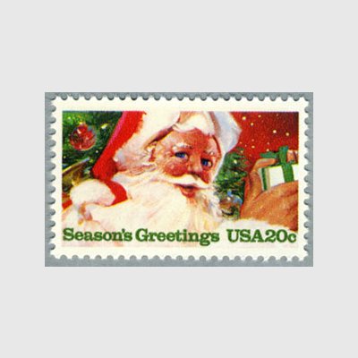 アメリカ 1983年クリスマスプレゼントを持つサンタクロース - 日本切手 